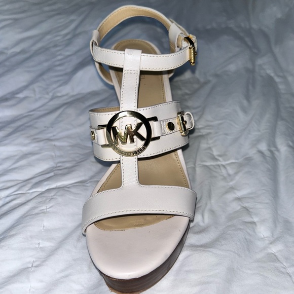 Michael Kors - Mackenzie Wedge Sandal eggshell white size 7.5 Open Toe platform - Picture 10 of 15